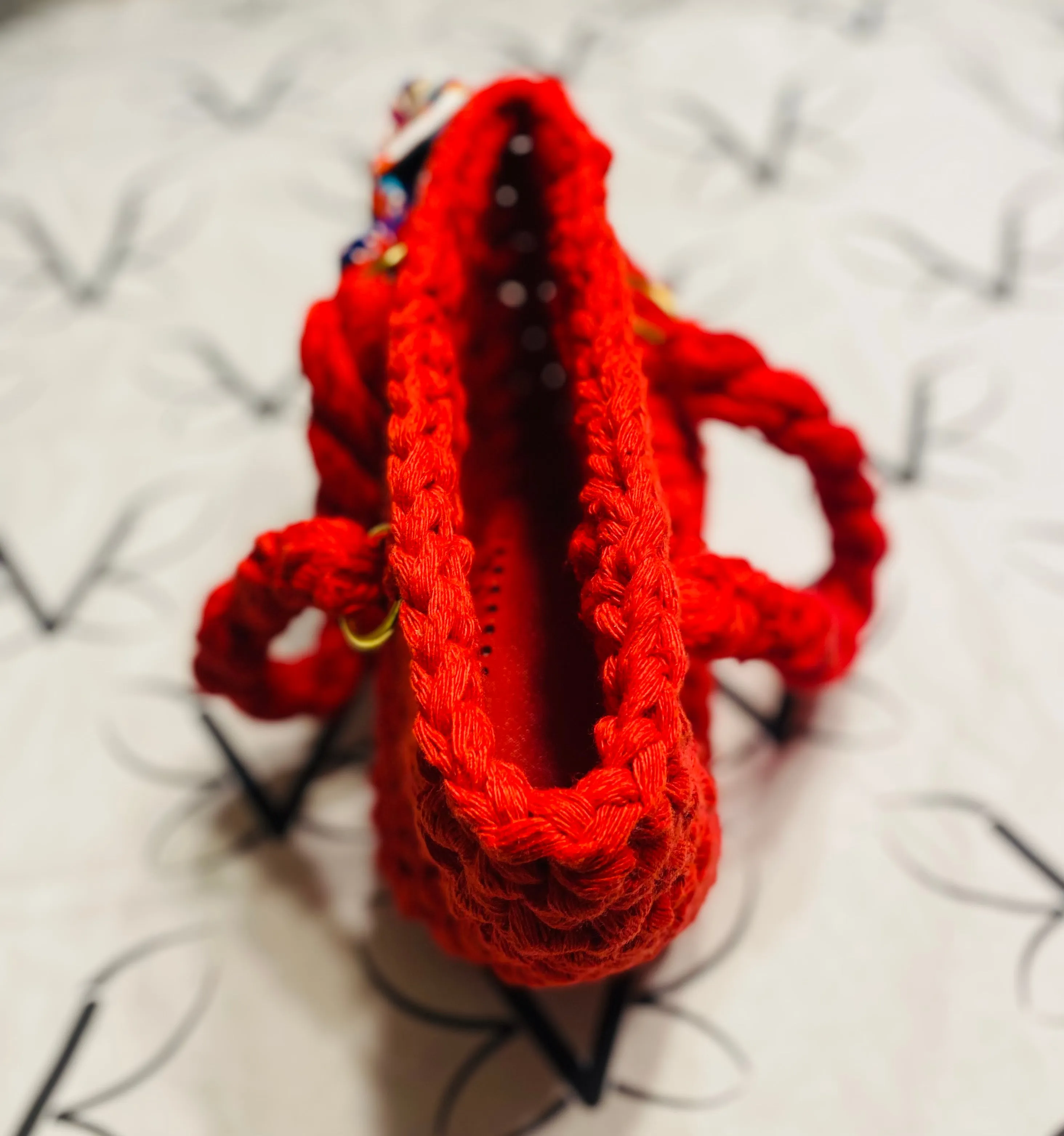 MINI tote bag, Kreations by V Luxury Crochet Handbag