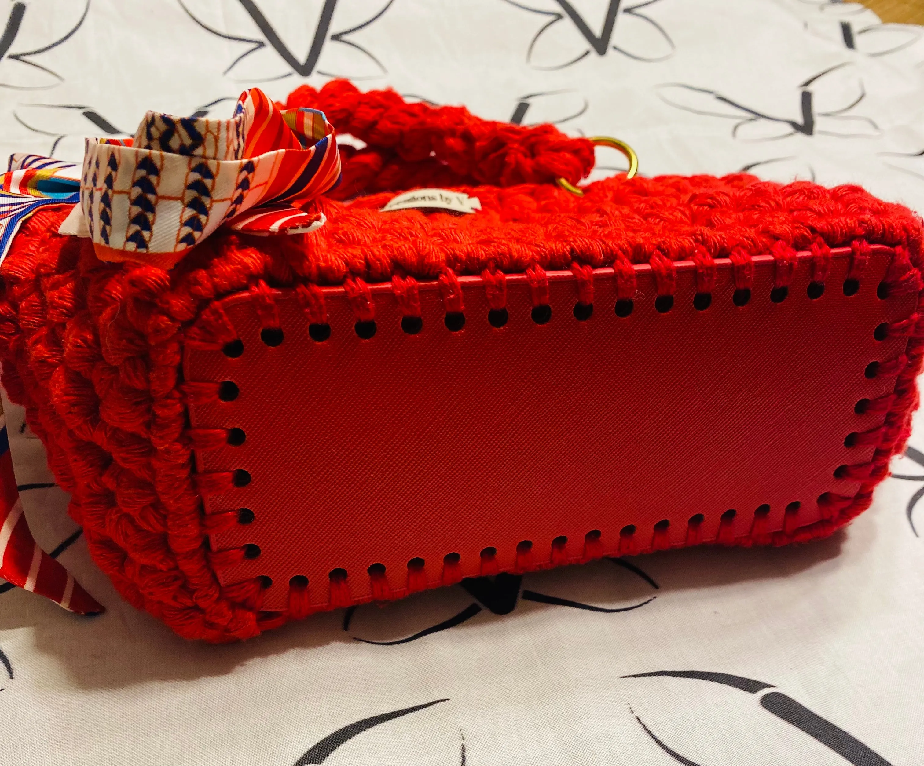 MINI tote bag, Kreations by V Luxury Crochet Handbag