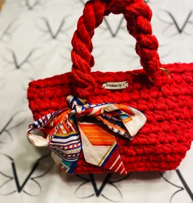 MINI tote bag, Kreations by V Luxury Crochet Handbag