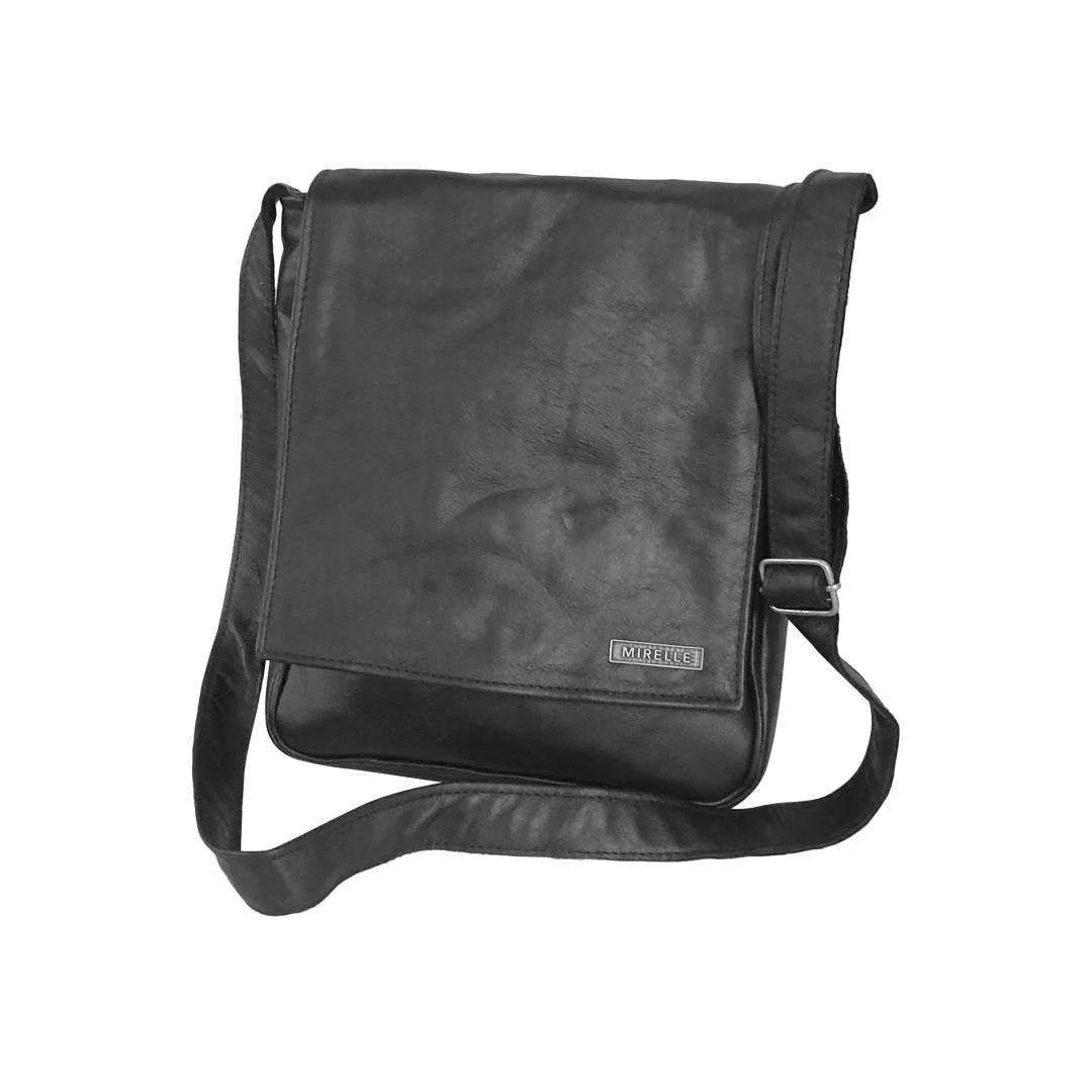 MIRELLE Genuine Leather Tablet Messenger Bag