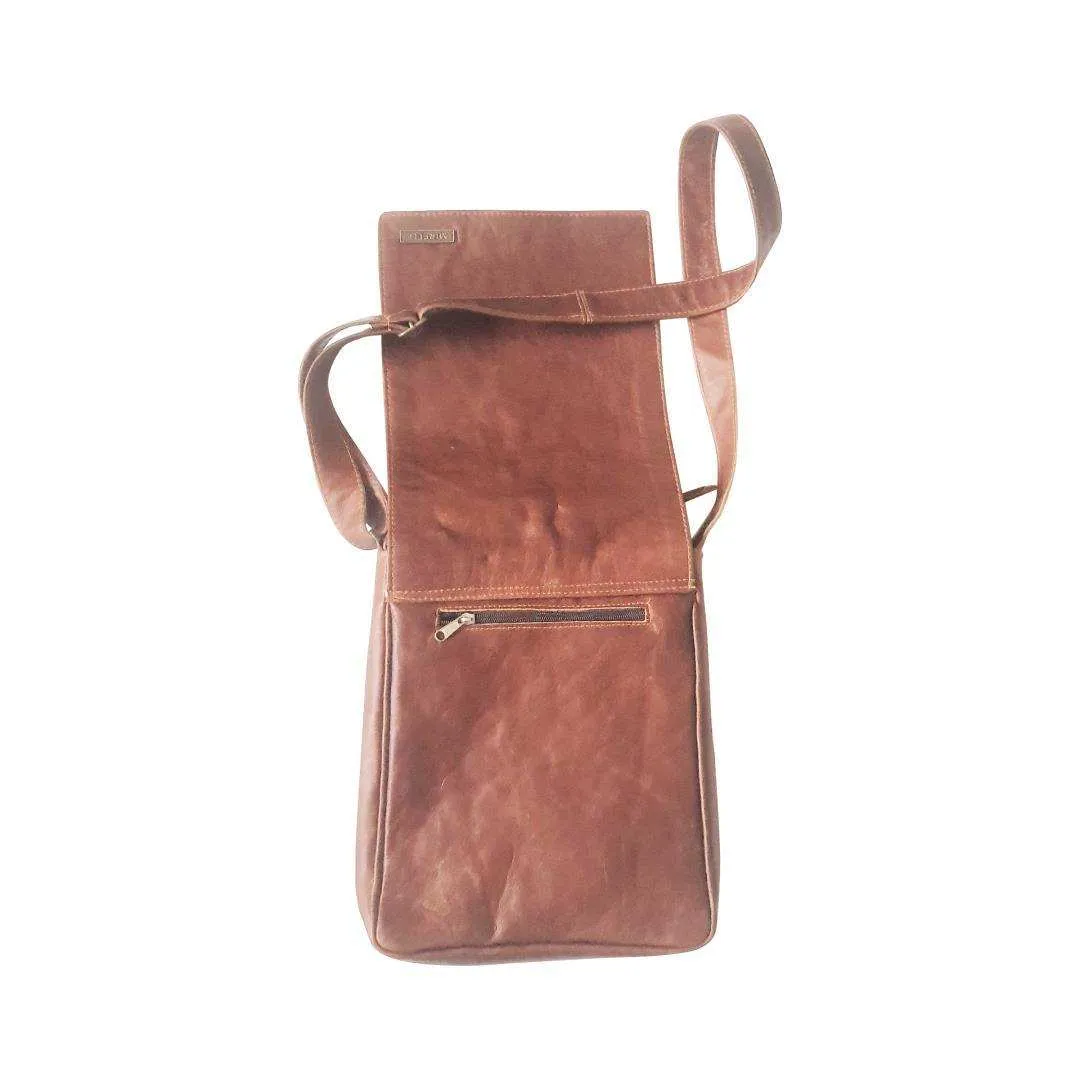 MIRELLE Genuine Leather Tablet Messenger Bag