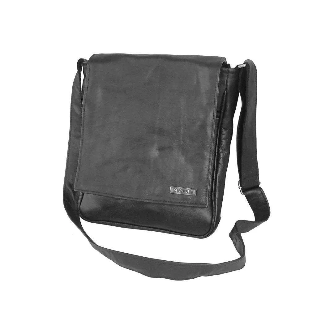 MIRELLE Genuine Leather Tablet Messenger Bag