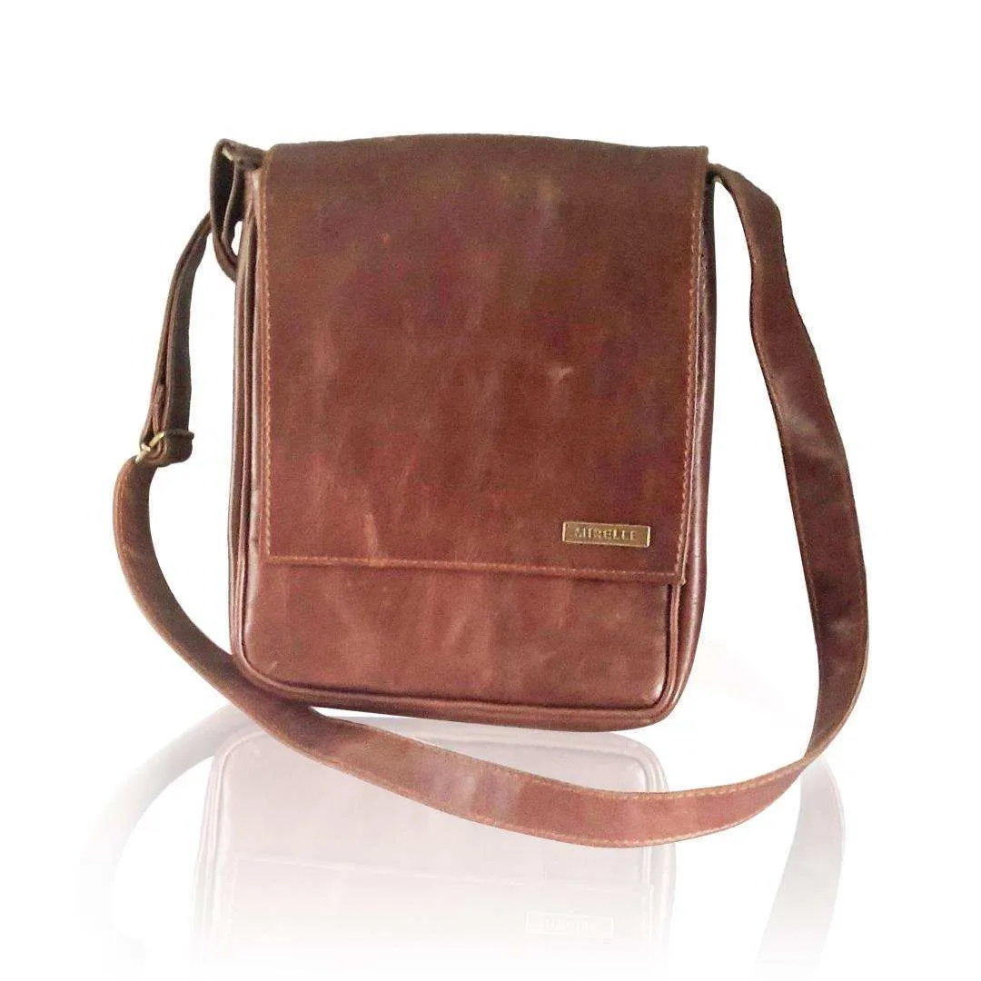 MIRELLE Genuine Leather Tablet Messenger Bag