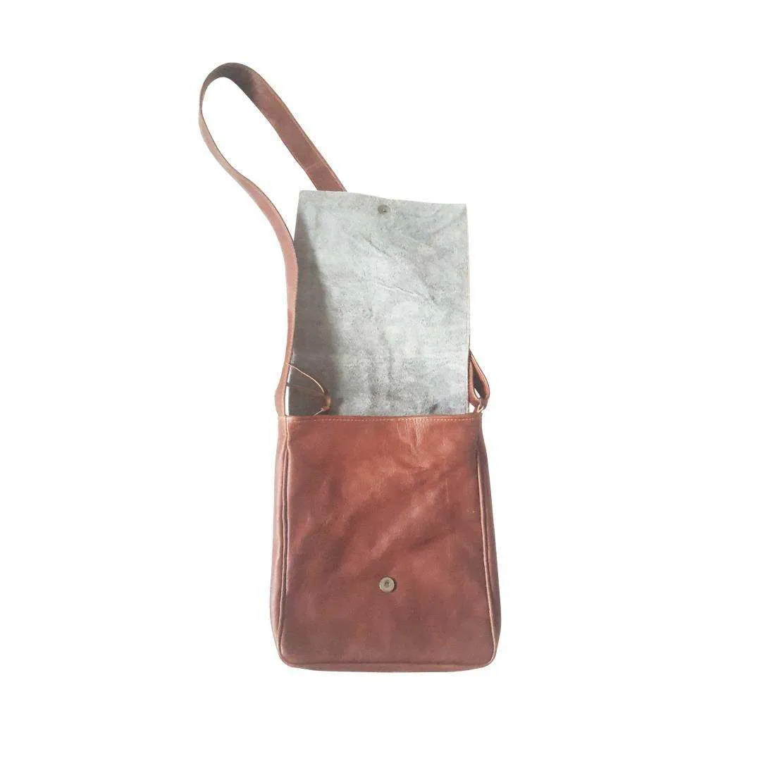 MIRELLE Genuine Leather Tablet Messenger Bag