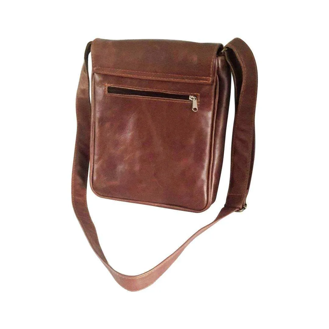 MIRELLE Genuine Leather Tablet Messenger Bag