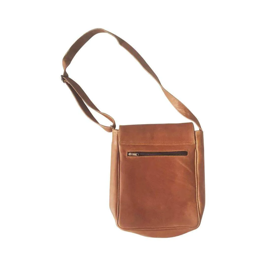MIRELLE Genuine Leather Tablet Messenger Bag