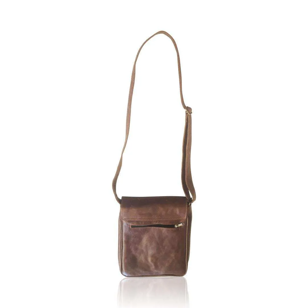 MIRELLE Genuine Leather Tablet Messenger Bag