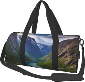 Norwegian fjords Duffle Bag for Women Men Personal Item Travel Bags Canvas Weekender Overnight Bag Lightweight Sports Tote Gym Bags Carry On Luggage Bag