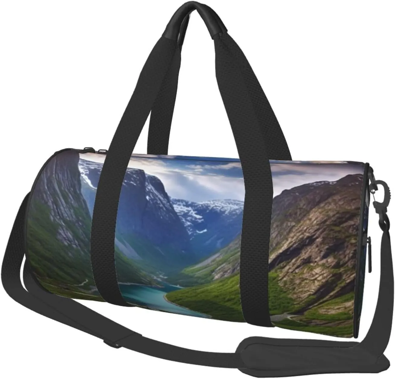 Norwegian fjords Duffle Bag for Women Men Personal Item Travel Bags Canvas Weekender Overnight Bag Lightweight Sports Tote Gym Bags Carry On Luggage Bag
