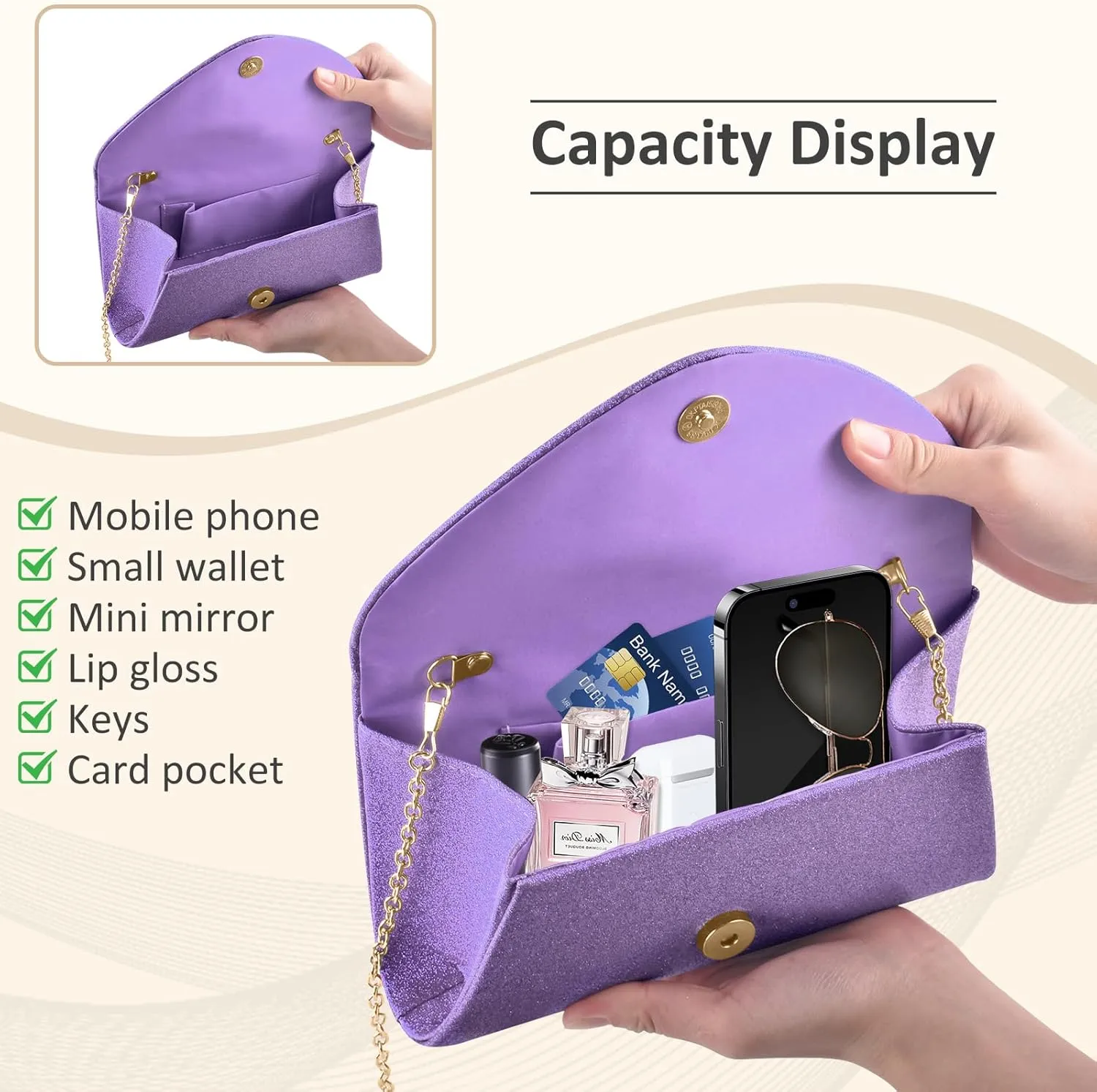 PACETAP Clutch Purses for Women, Handbags with Chain for Women Formal, Evening Bag for Wedding Party Cocktail Prom Dinner