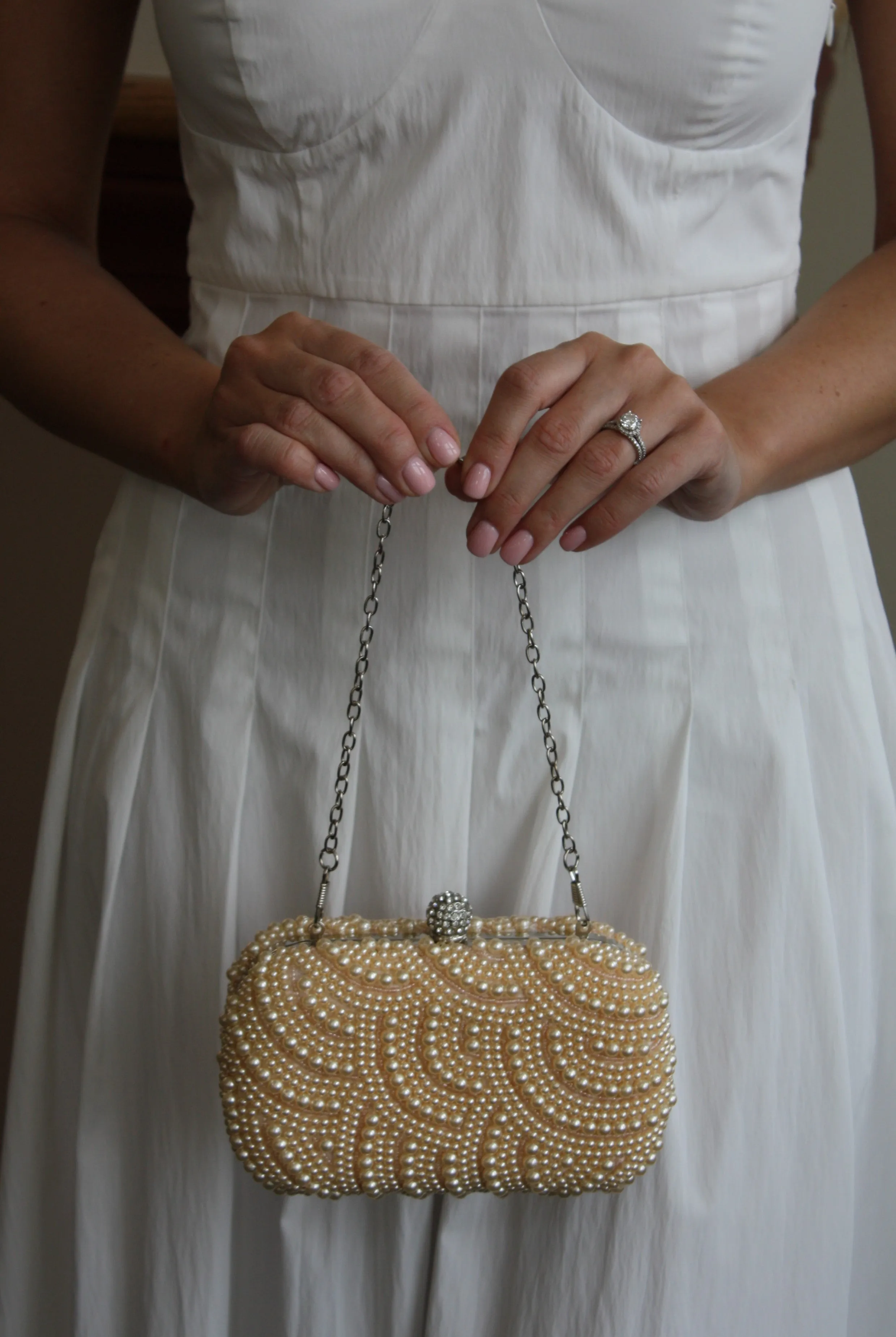 Peach Pearl Wedding Purse