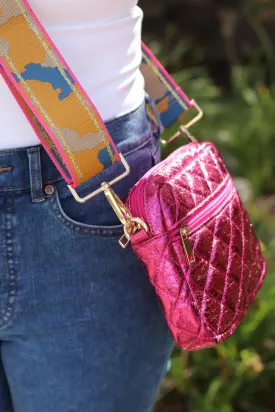 Pink Metallic Quilted Purse