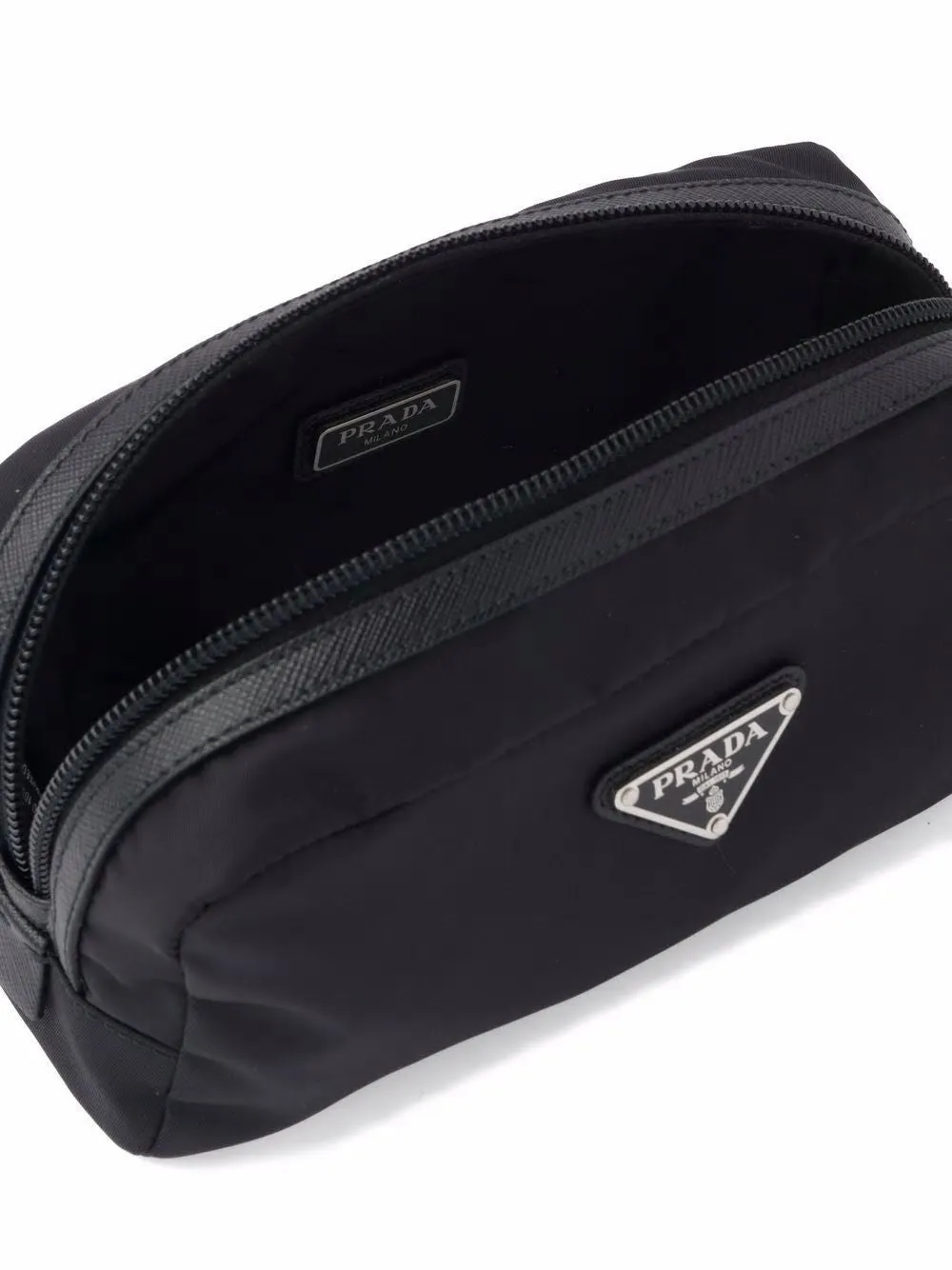 PRADA LOGO PATCH TOILETRY BAG