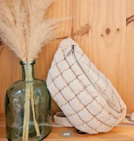 Quilted Crossbody Bag Beige