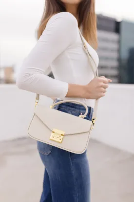 Stassi Top Handle Faux Leather Crossbody Purse Nude