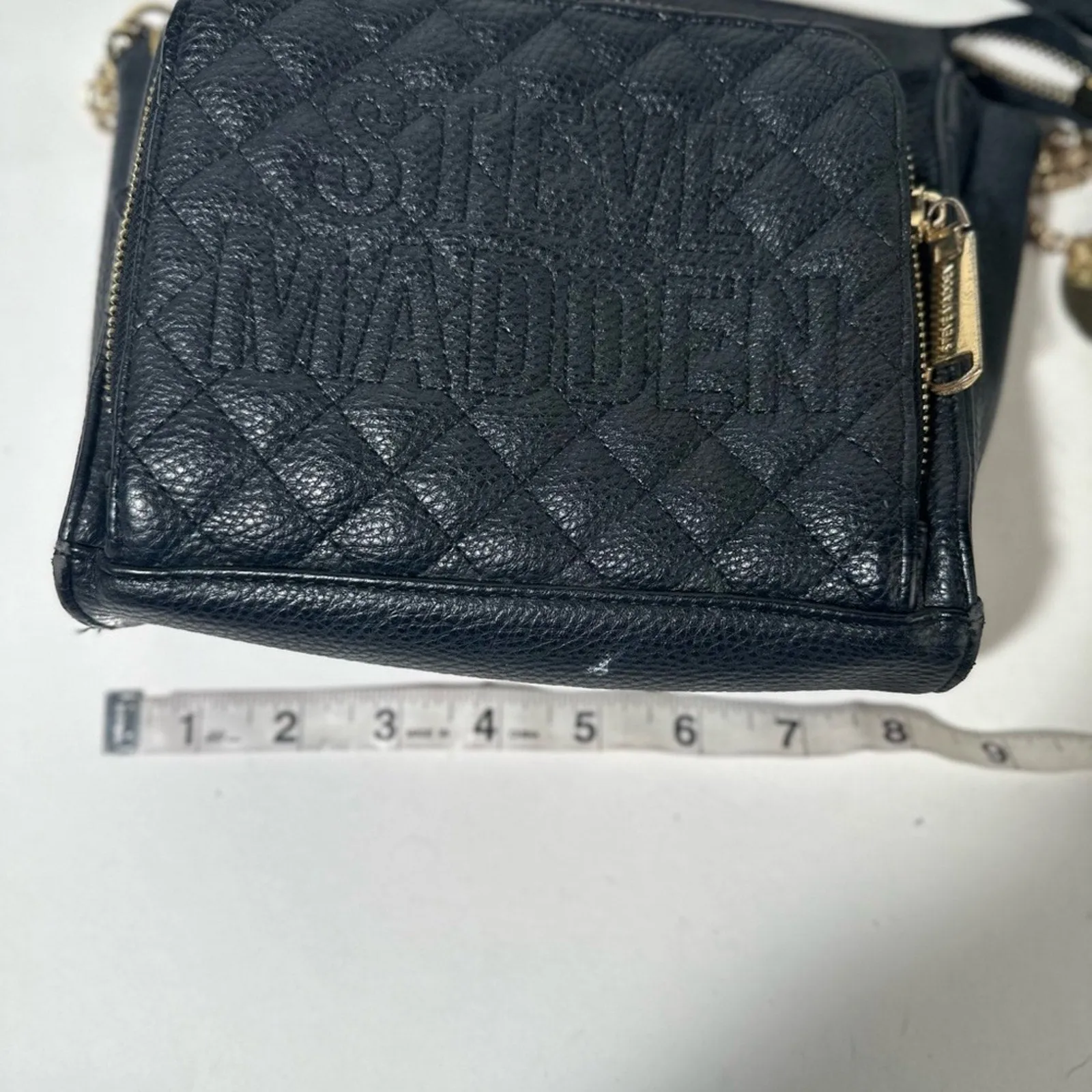 Steve Madden Black Quilted Crossbody with Chain Strap