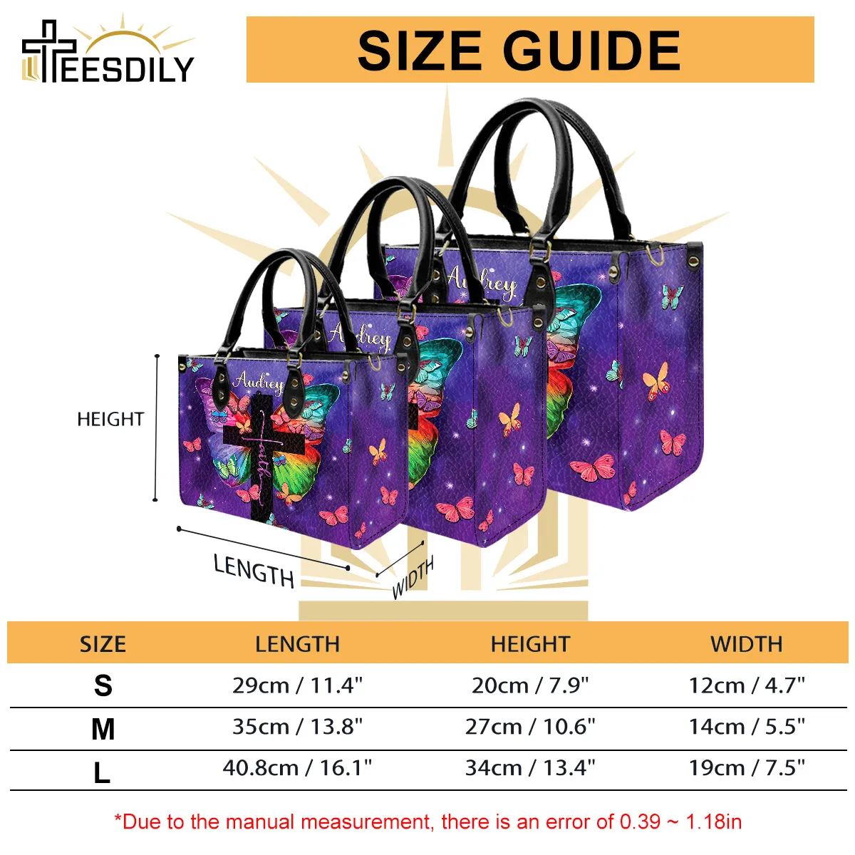 Teesdily | Personalized Jesus Butterfly Handbag, I Can Do All Things Through Christ Leather Handbag, Jesus Lovers Gifts, Christian Women Handbag