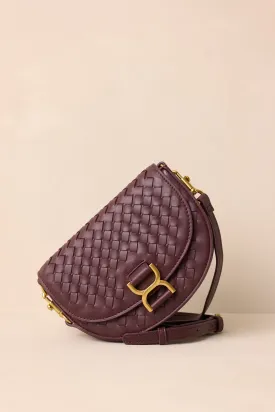 Tempest’s Call Burgundy Woven Faux Leather Handbag