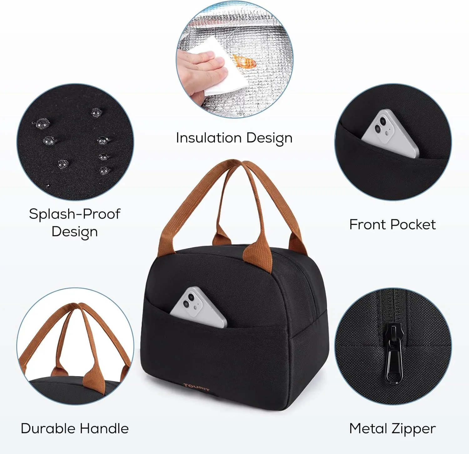 TOURIT Womens Insulated Lunch Bag Thermal Reusable Tote for Work Picnic,