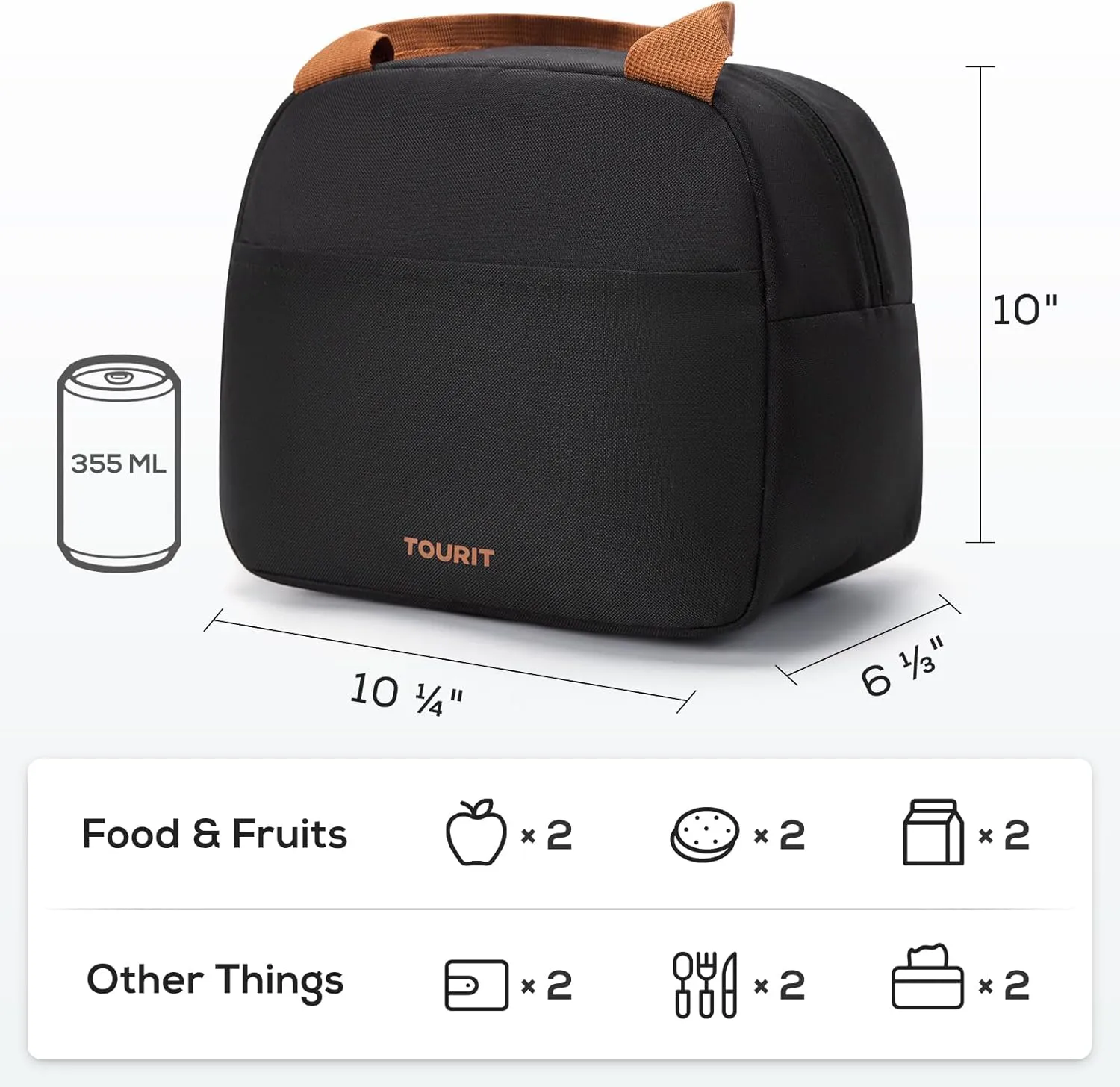 TOURIT Womens Insulated Lunch Bag Thermal Reusable Tote for Work Picnic,