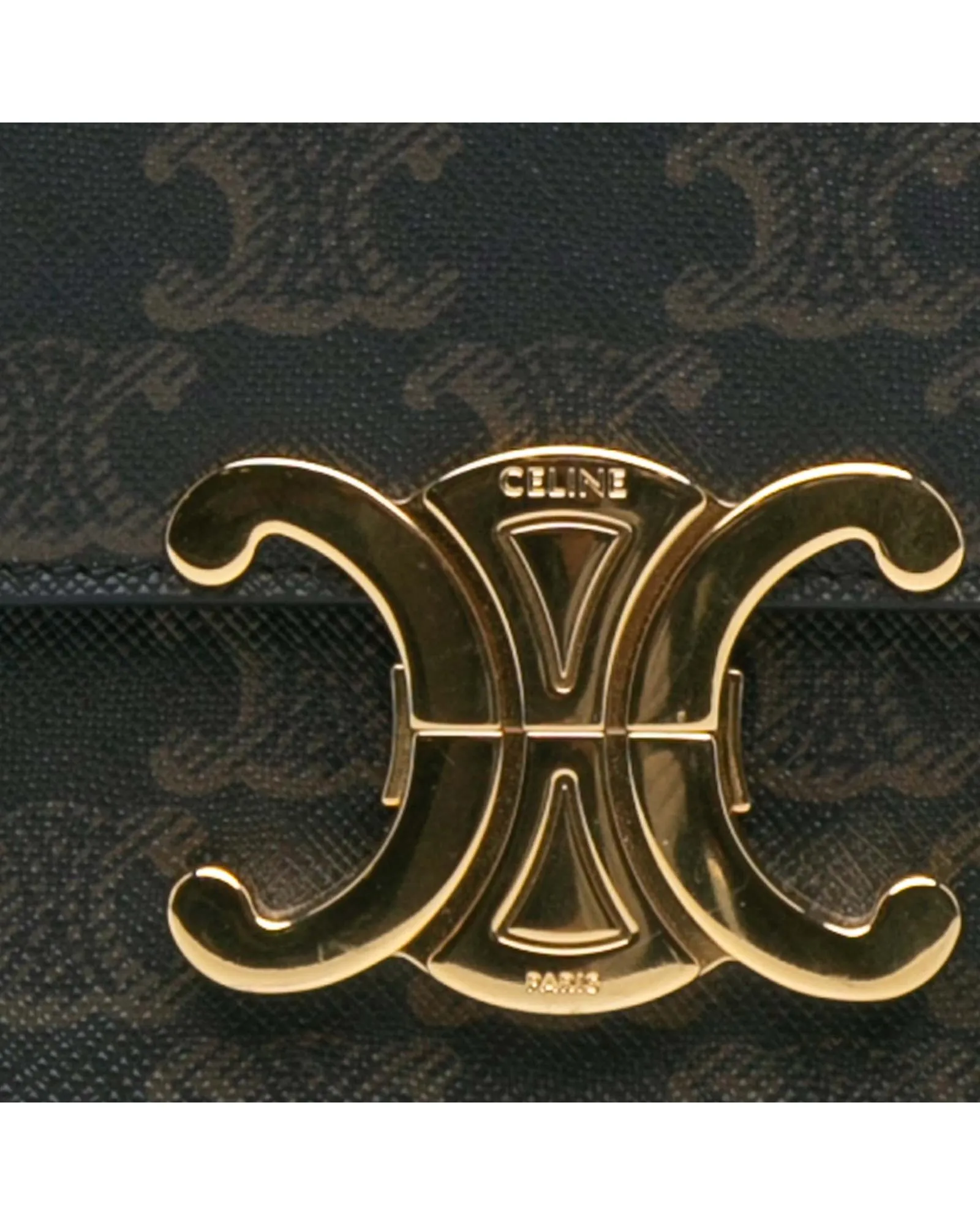 Triomphe Coated Canvas Shoulder Bag with Adjustable Strap