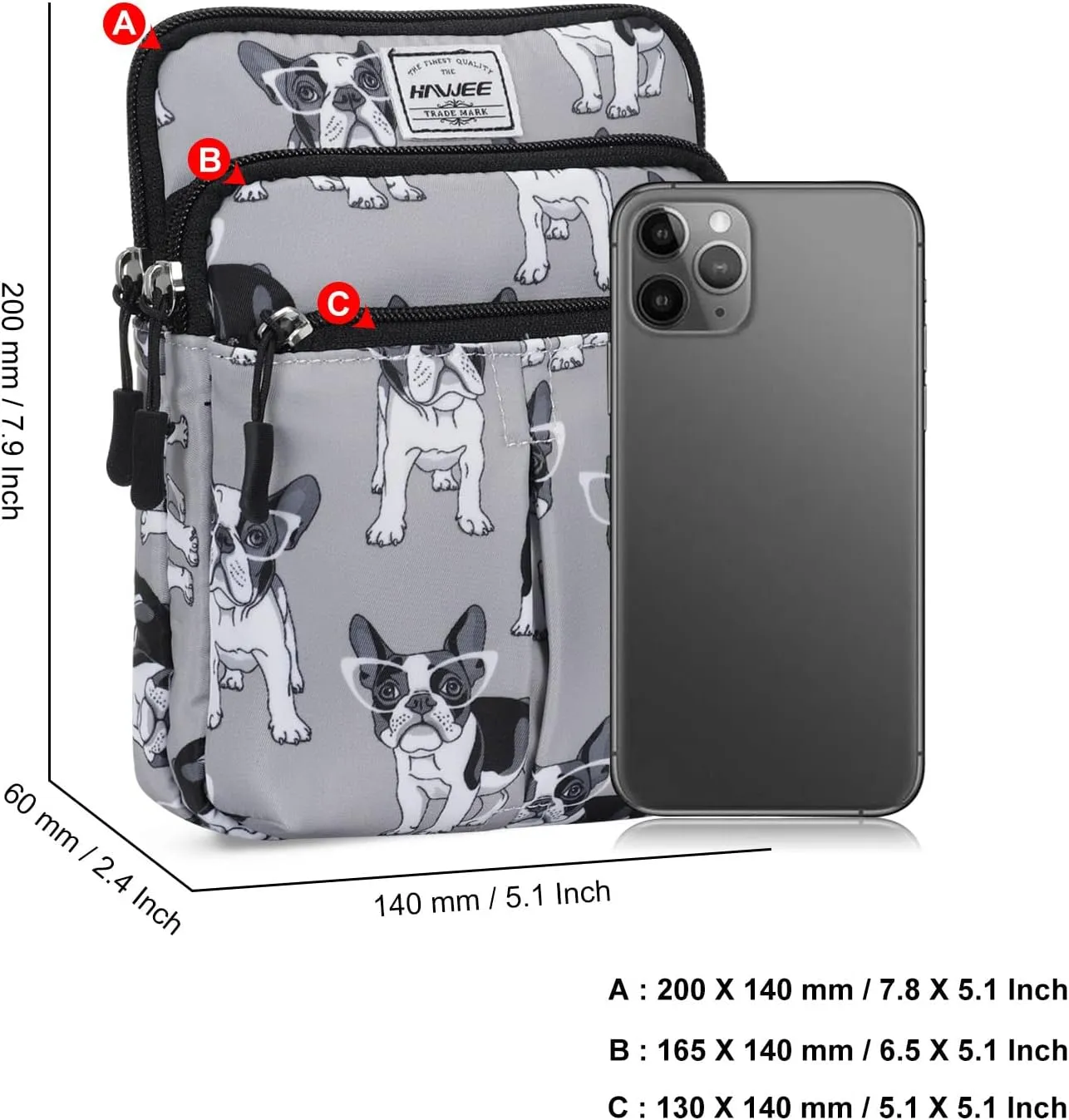 Waist Belt Bag for Women and Men Cross Body Cell Phone Purse Adjustable Shoulder Strap Travel Hip Pouch Multifunctional Fashion Fanny Packs Water Repellent, Dog
