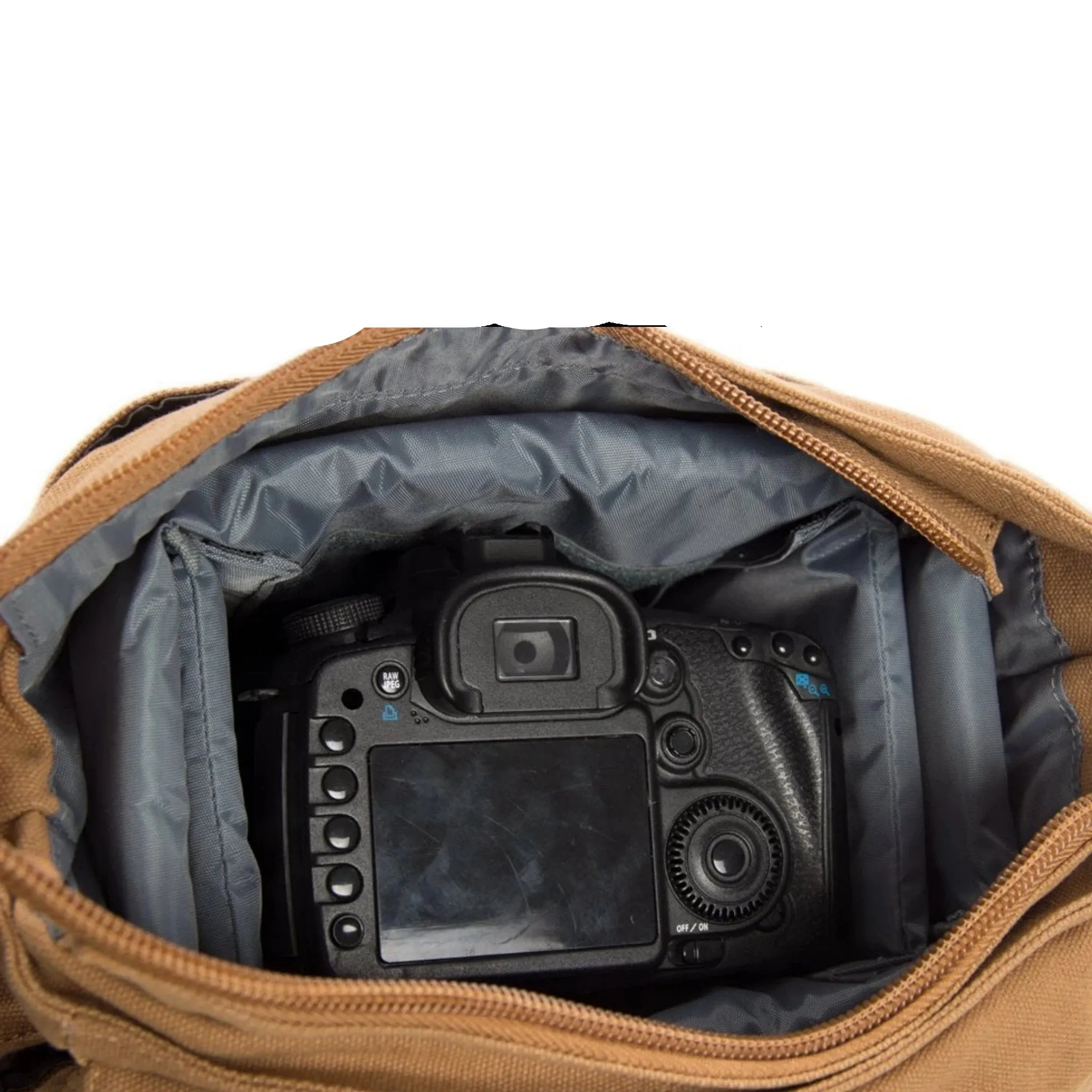 Waxed Canvas DSLR Camera Messenger Bag, Diaper Bag - Medium