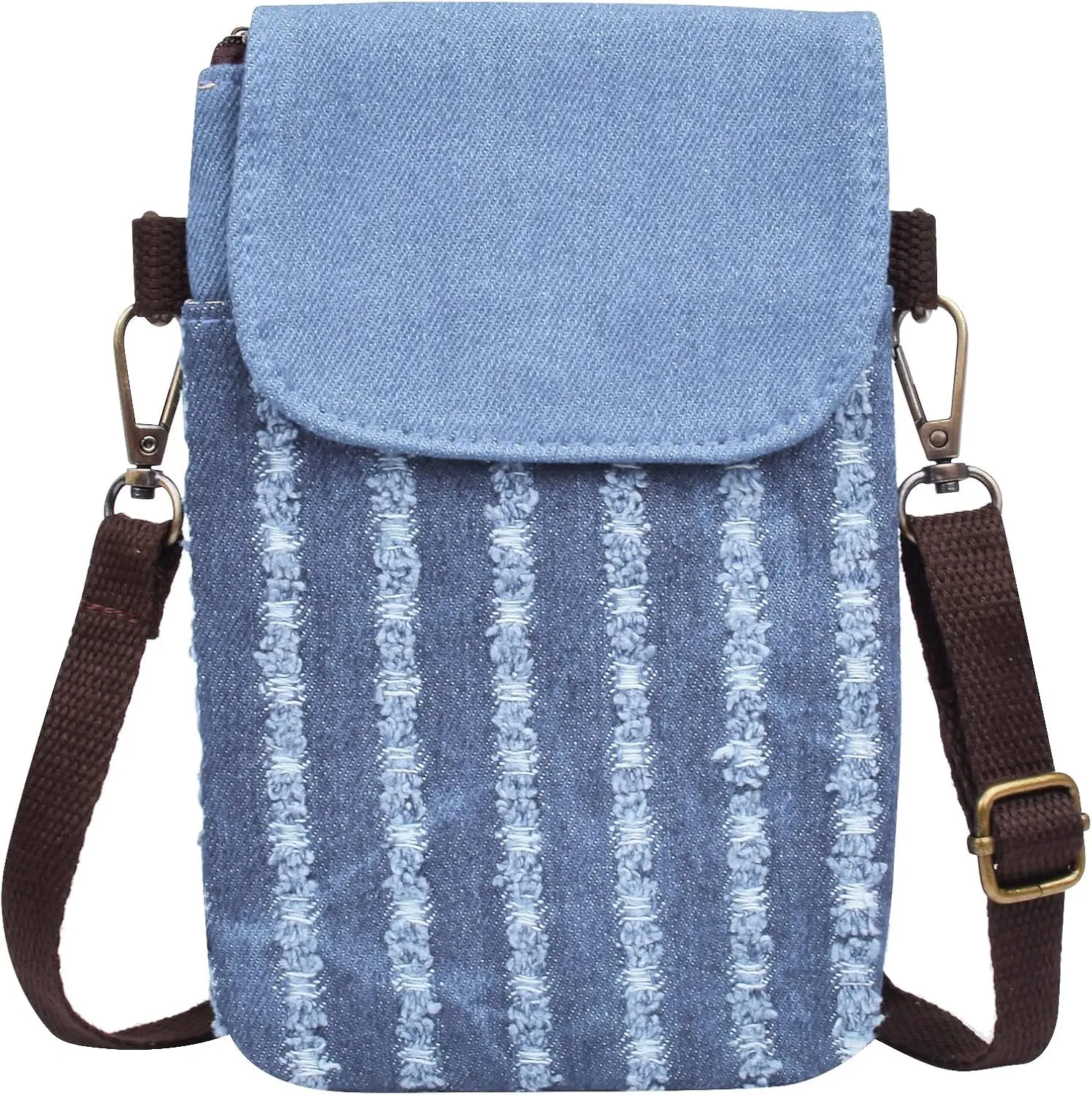 WITERY Small Canvas Cell Phone Purse Wallet- Handmade Cute Cross Body Phone Purse with Adjustable Shoulder Strap