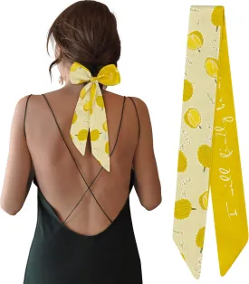 Women's Designer Neckerchief Handbag Handle Ribbon Fashion Scarf Summer Fruit Printed Hair Tie