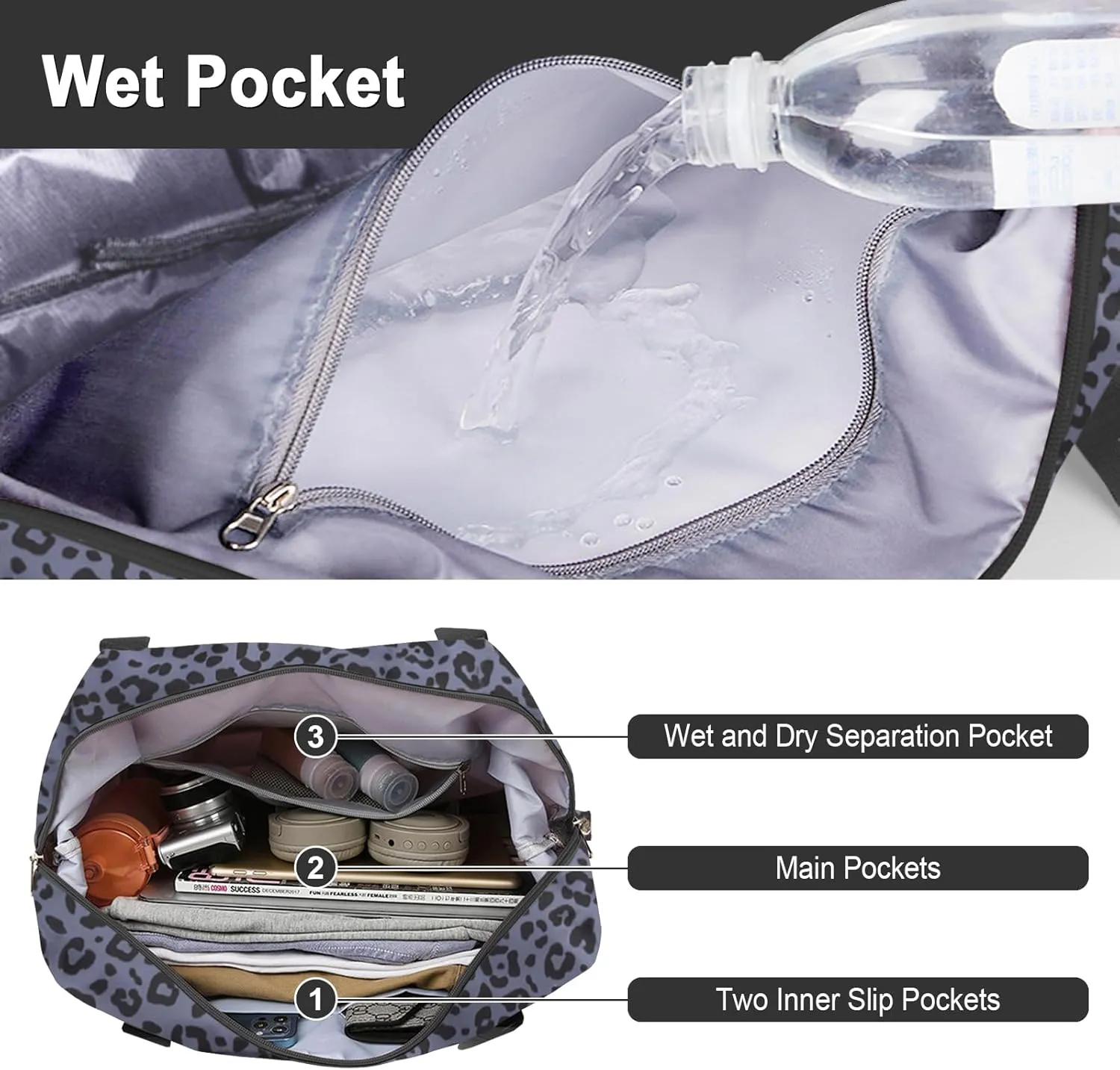 WOOMADA Foldable Travel Duffel, Weekender & Carry-On Bag with Expandable Space