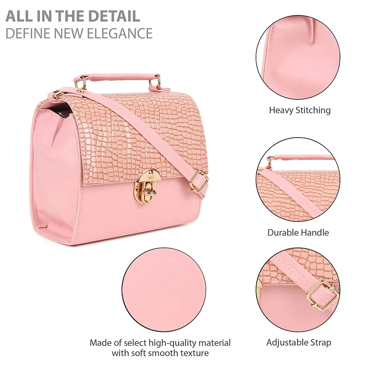 zubstore Classic Pink Colour Fashionable Sling Bags